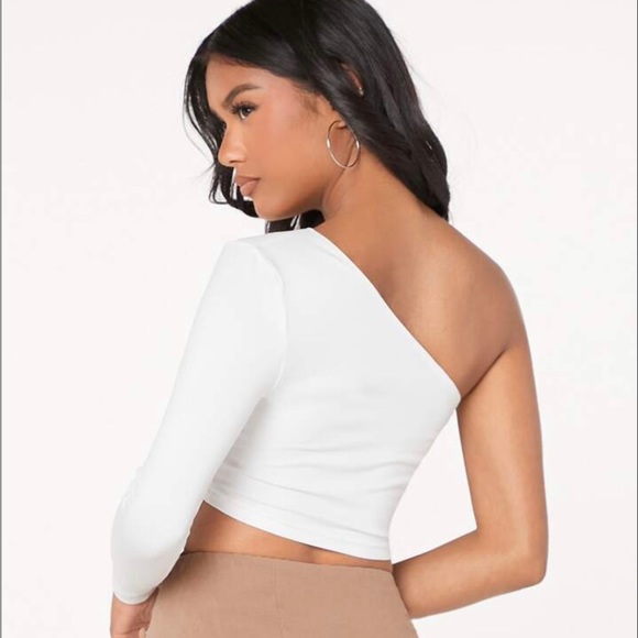 One Shoulder White Top Small Never worn - Picture 2 of 2